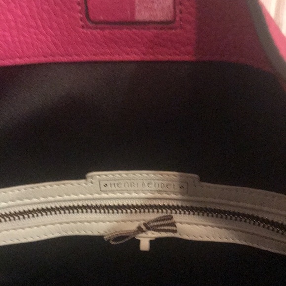 DROP PRICE!Henri Bendel Deep Fuchsia Pink Leather Bucket Bag w/ Adjustable Strap - Picture 3 of 7